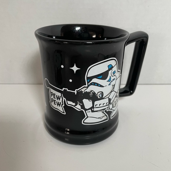 Star Wars Stormtrooper Pew Pew Mug Coffee Ceramic Cup Disney Parks Black - Picture 1 of 2